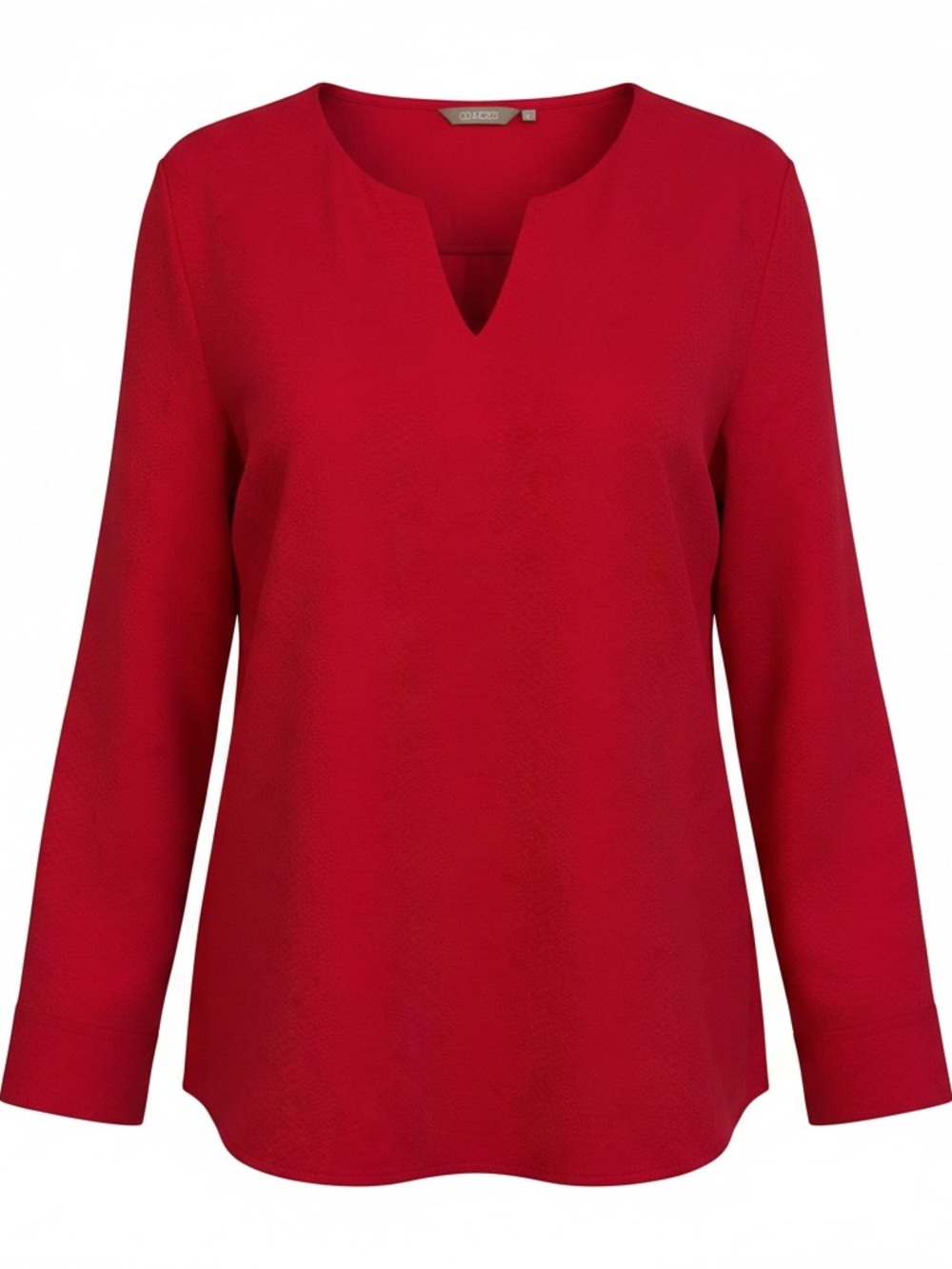 Chico's Vibrant Red V-Neck Long Sleeve Blouse